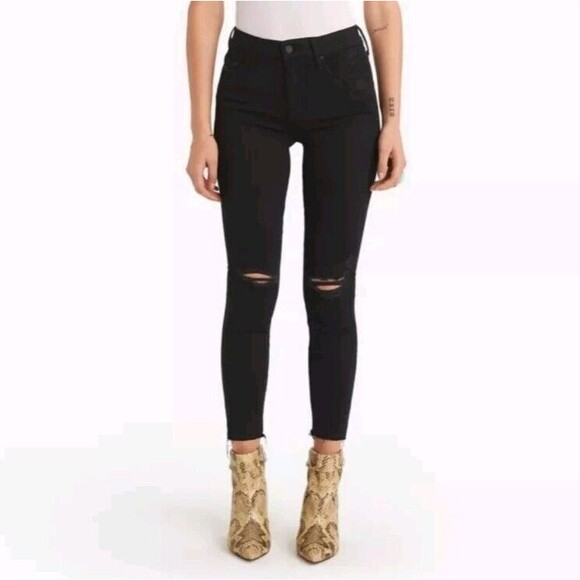 Mother Denim Sz 25 Looker Ankle Fray Jean Guilty As Sin Seen On Kristen Stewart - Picture 1 of 8
